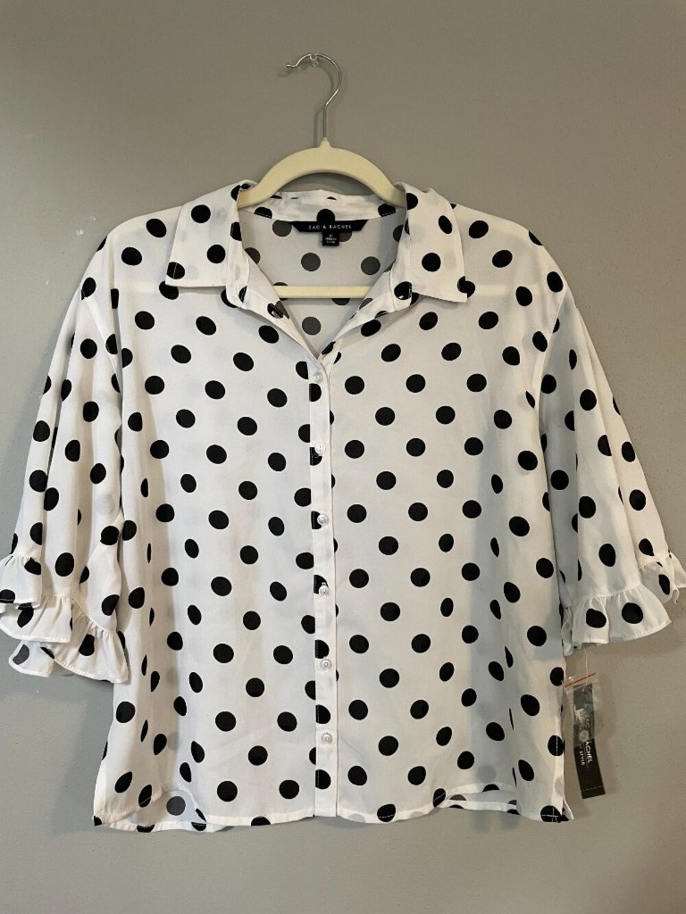 NWT Zac & Rachel Polka Dot Button Down - Size Small (S)
